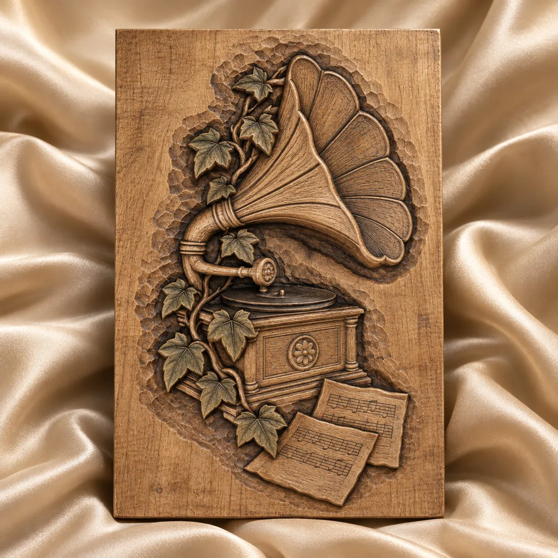 Vintage Gramophone relief mockup