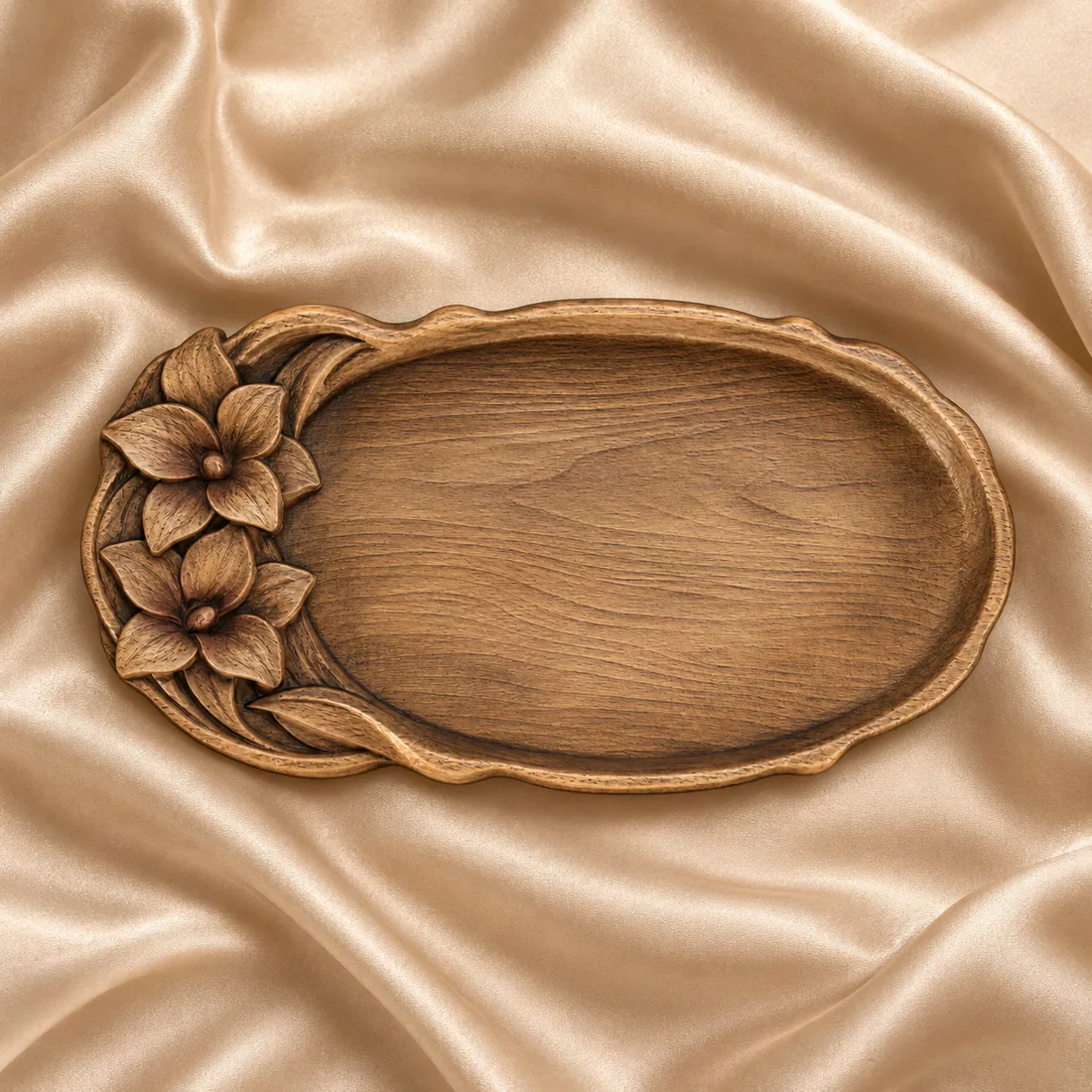 Floral Scalloped Tray relief mockup